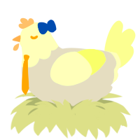 A mist and apple chicken with a head pattern