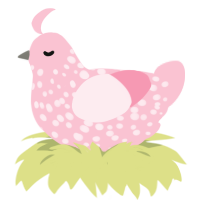 A rose chicken with a speckle pattern