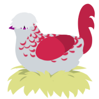 A mist and crimson chicken with a half-lace pattern