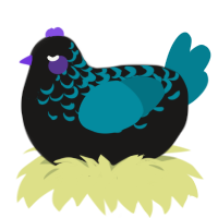 A sable and sea chicken with a half-lace pattern
