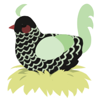 A sable and gluppy chicken with a lace pattern