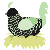 A sable and gluppy chicken with a lace pattern