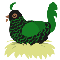 A sable and leaf chicken with a lace pattern