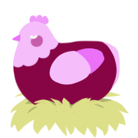 A maroon and lavender chicken with a head pattern