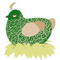A leaf and beige chicken with a double-lace pattern