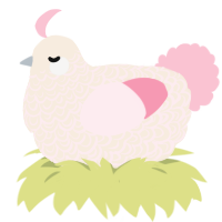 A cream and rose chicken with a double-lace pattern