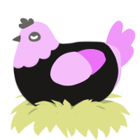 A sable and lavender chicken with a head pattern