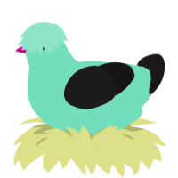 A mint and sable chicken
