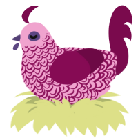 (unnamed), a pink and wine chicken with a double-lace pattern