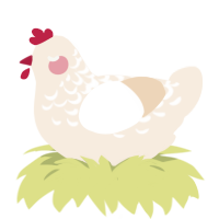 A cream chicken with a half-lace pattern