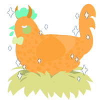 A ultramarine chicken with a speckle pattern
