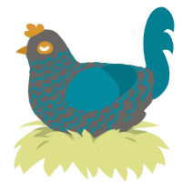 A grey and sea chicken with a lace pattern
