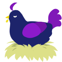 A navy and violet chicken