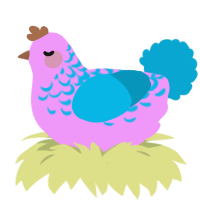 (unnamed), a lavender and cerulean chicken with a half-lace pattern