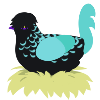 A sable and mint chicken with a half-lace pattern