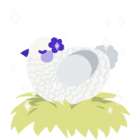 A white and mist chicken with a lace pattern