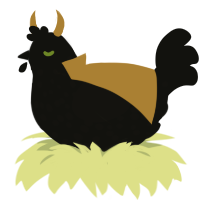 Faith in Persona, a black chicken with a speckle pattern