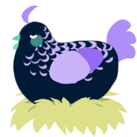 Blackberry Jam, a tumblr and lilac chicken with a half-lace pattern