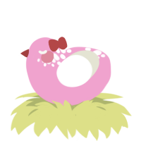 A pink and white chicken with a neck-speckle pattern