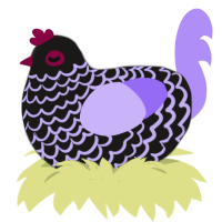 (unnamed), a sable and lilac chicken with a lace pattern