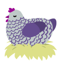 A silver and overcast chicken with a lace pattern