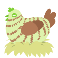 Chess Chocolate, a apple and brown chicken with a bar pattern