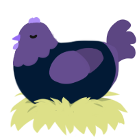 Calamity, a tumblr and overcast chicken with a head pattern