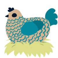 A beige and sea chicken with a lace pattern