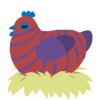 (unnamed), a red and overcast chicken with a bar pattern