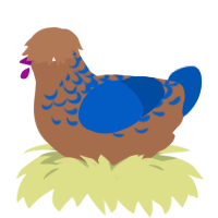 (unnamed), a brown and ultramarine chicken with a half-lace pattern