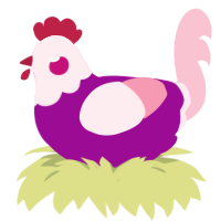 (unnamed), a plum and rose chicken with a head pattern