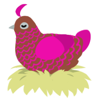 (unnamed), a russet and fuchsia chicken with a lace pattern