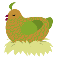 A gold and chartreuse chicken with a lace pattern