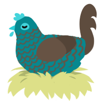Breezy, a teal and bark chicken with a lace pattern