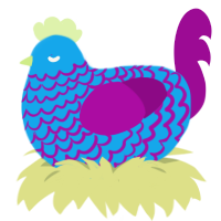 Table, a sky and plum chicken with a lace pattern