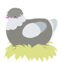 This Is A Seagull, a ash and mist chicken with a head pattern