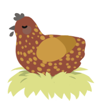 A russet and gold chicken with a speckle pattern
