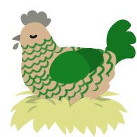 A beige and leaf chicken with a lace pattern