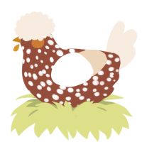 Macchiato, a russet and cream chicken with a speckle pattern