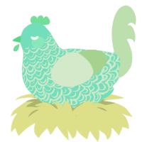A mint and gluppy chicken with a double-lace pattern
