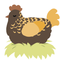 A bark and honey chicken with a half-lace pattern