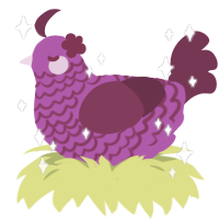 Rosa, a amethyst and wine chicken with a lace pattern