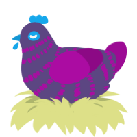 A overcast and plum chicken with a bar pattern