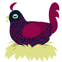 A tumblr and maroon chicken with a double-lace pattern