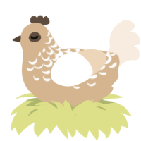 cinnamon roll, a beige and cream chicken with a half-lace pattern