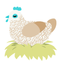 A white and beige chicken with a double-lace pattern
