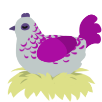 A silver and plum chicken with a half-lace pattern