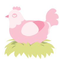 A rose chicken with a head pattern