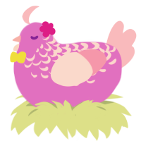 A orchid and pink chicken with a half-lace pattern