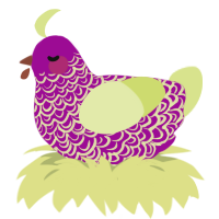 A plum and lemon chicken with a double-lace pattern